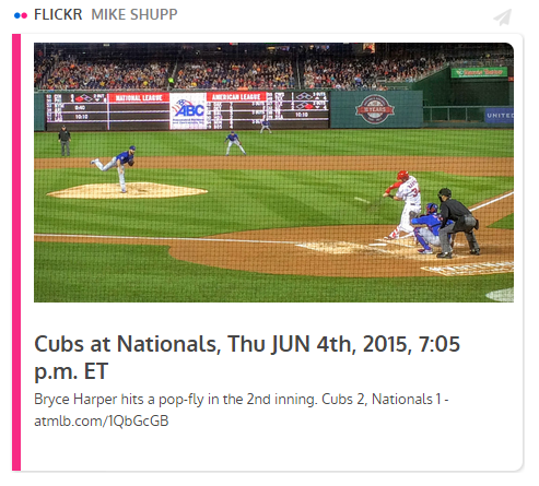 Cubs at Nationals, Thu JUN 4th, 2015, 7:05 p.m. ET