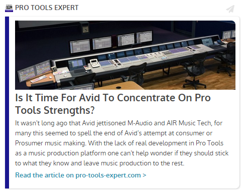 From Pro Tools Expert: Is It Time For Avid To Concentrate On Pro Tools Strengths?