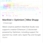 Manifold × Optimism | Mike Shupp on Mirror.xyz