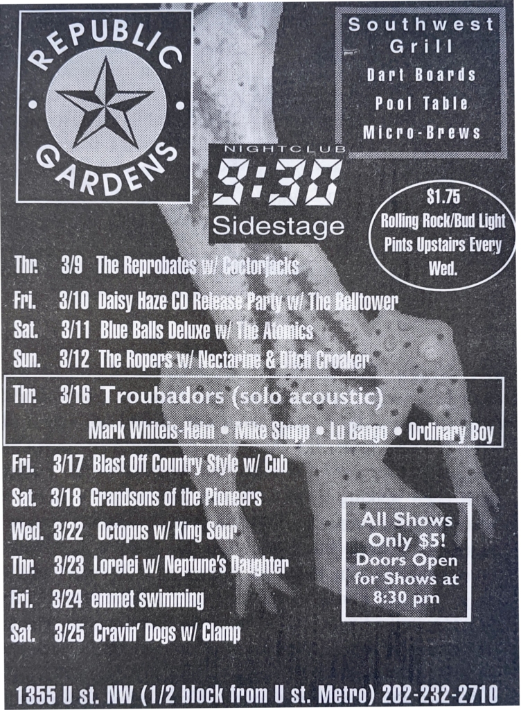 Scene Magazine Ad, March 10-16, 1995, Issue 27, Vol. 1